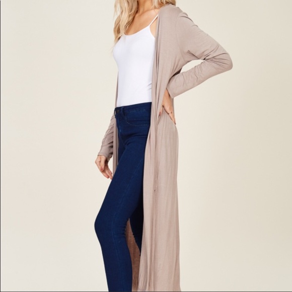 Taupe duster cardigan Clearance